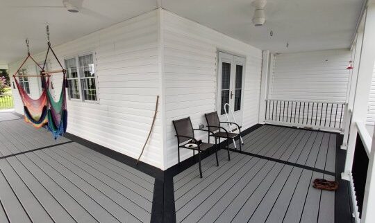 Porch with composite flooring